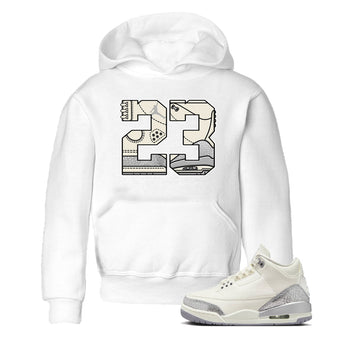 3s Sail and Cement Grey shirts to match jordans 23 sneaker match tees Air Jordan 3 Retro Sail and Cement Grey match shoes to clothes SNRT Sneaker Tees Youth Baby White 1 tee