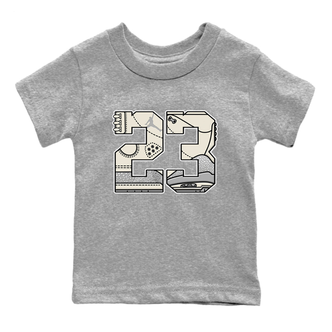 3s Sail and Cement Grey shirts to match jordans 23 sneaker match tees Air Jordan 3 Retro Sail and Cement Grey match shoes to clothes SNRT Sneaker Tees Youth Baby Heather Grey 2 tee