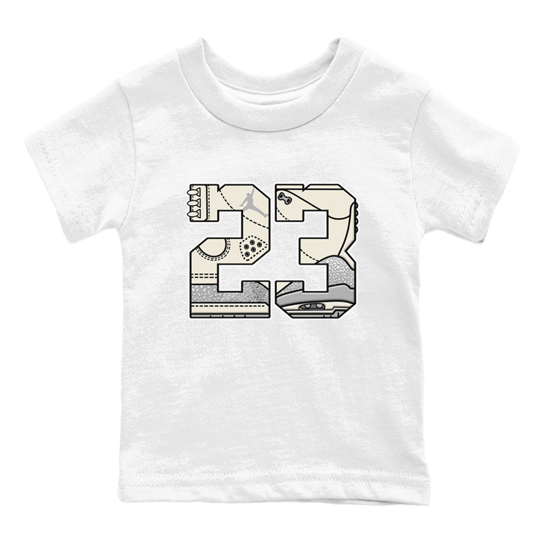 3s Sail and Cement Grey shirts to match jordans 23 sneaker match tees Air Jordan 3 Retro Sail and Cement Grey match shoes to clothes SNRT Sneaker Tees Youth Baby White 2 tee