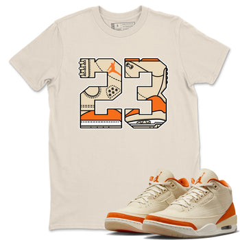 23 sneaker match t-shirt styled to complete your fit with the Air Jordan 3 Starfish sneakers, shown in Natural 1.