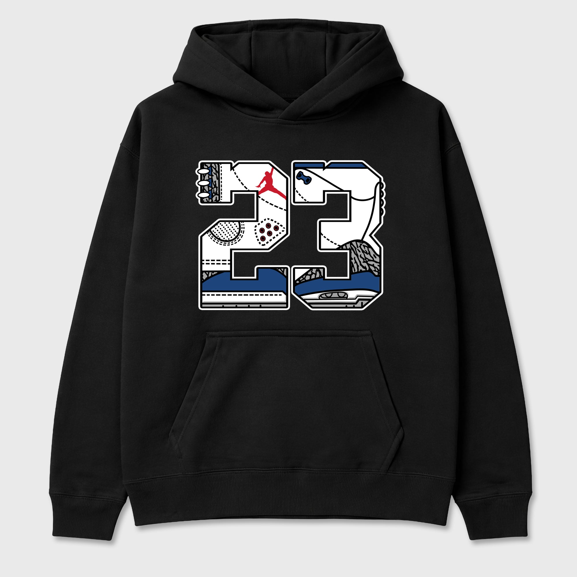 23 Graphic T-Shirt featuring original streetwear artwork designed to match the Air Jordan 3 True Blue. Black 2 Graphic Tee.