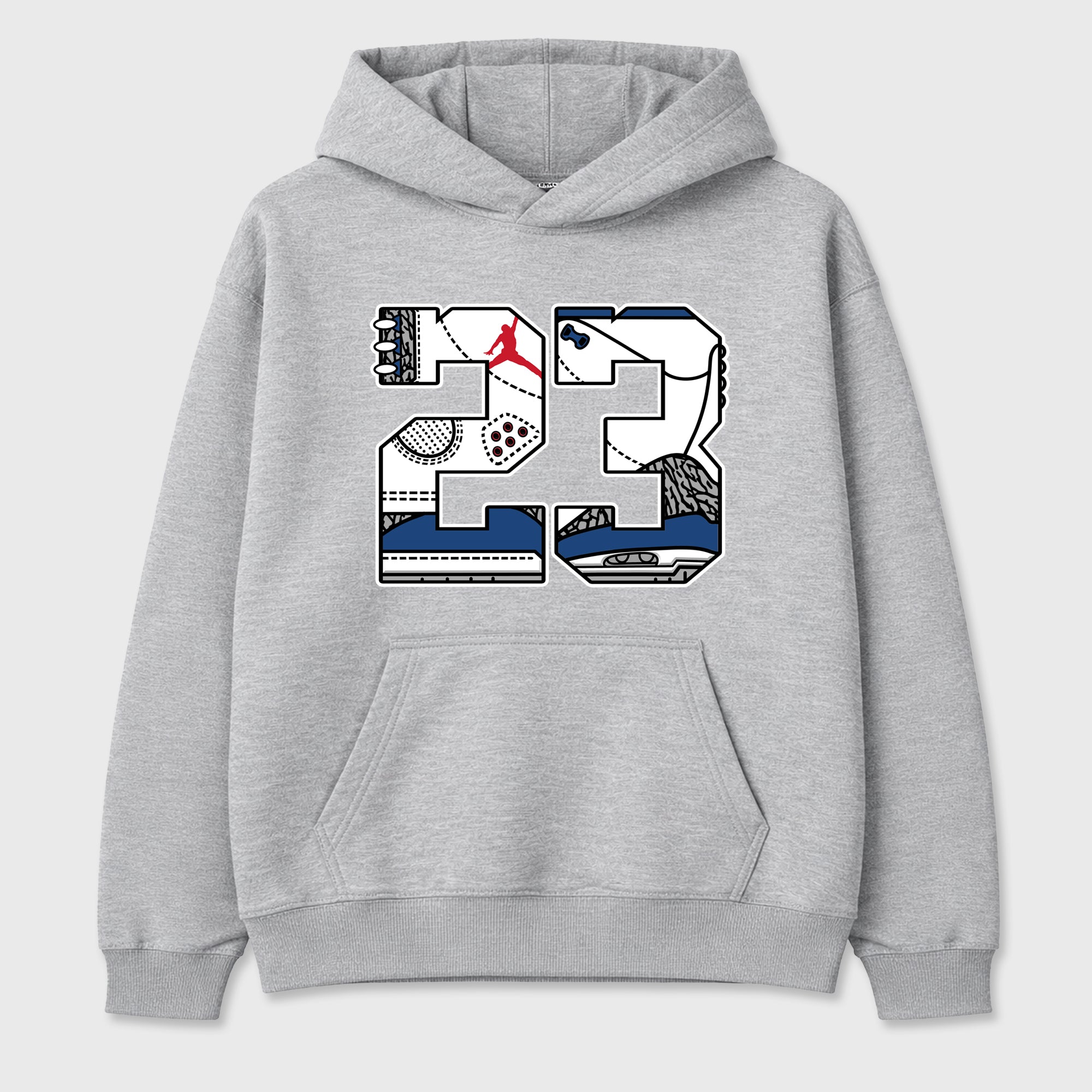 23 Graphic T-Shirt featuring original streetwear artwork designed to match the Air Jordan 3 True Blue. Heather Grey 2 Graphic Tee.