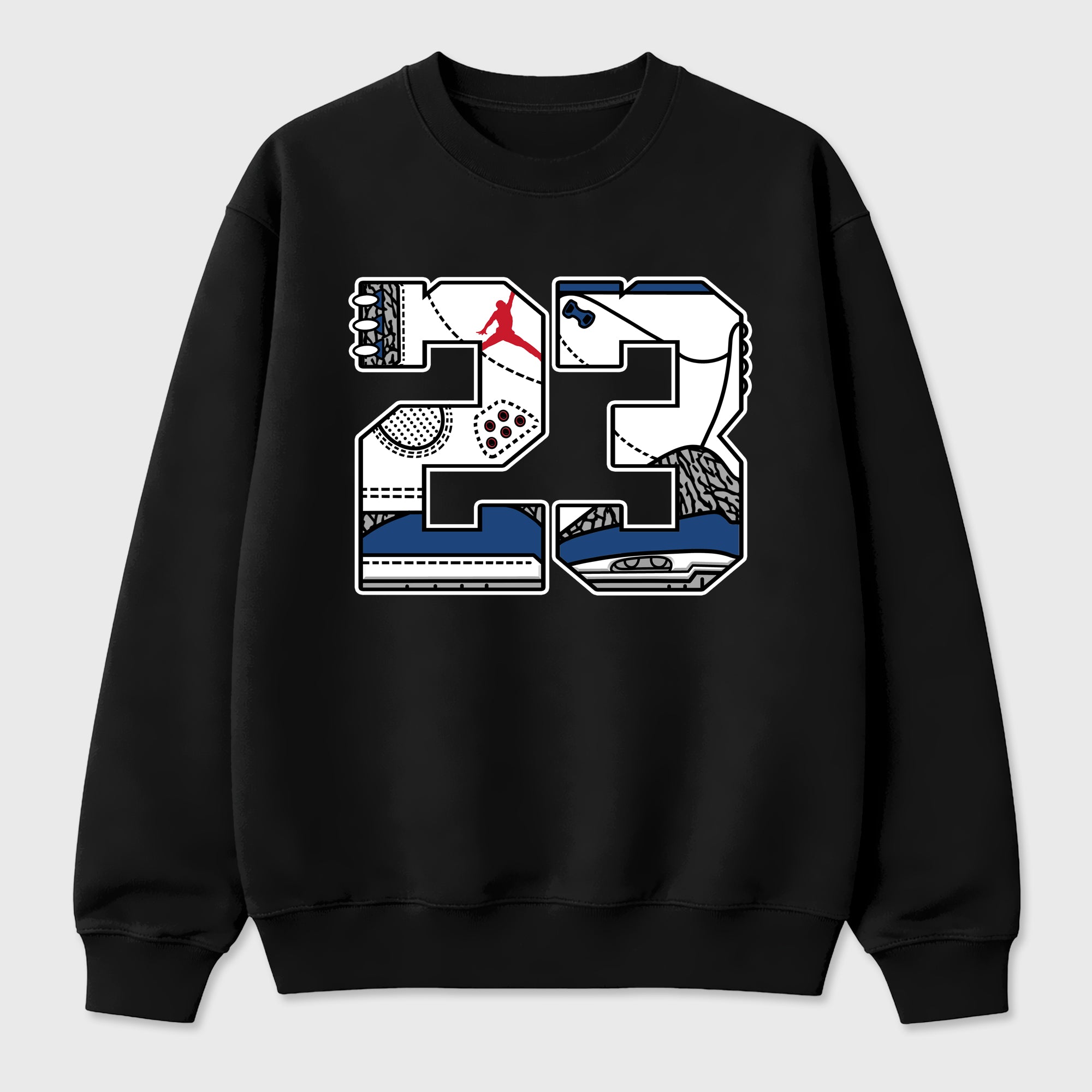 23 Graphic T-Shirt featuring original streetwear artwork designed to match the Air Jordan 3 True Blue. Black 2 Graphic Tee.