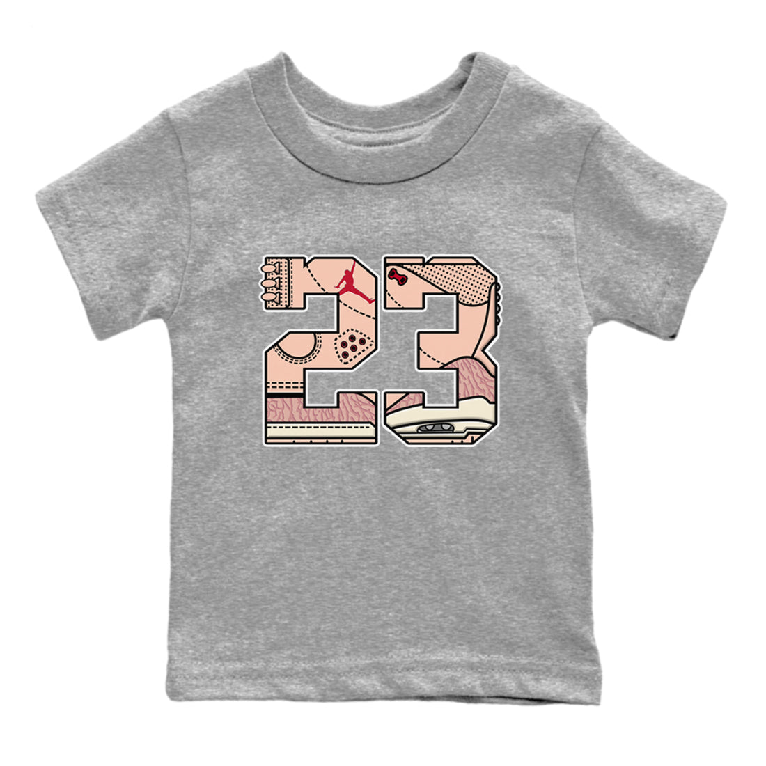 Air Jordan 3 "Treat Yourself" Washed Coral shirts to Special Valentine's Day 23 sneaker match tees Jordan 3 Valentine's Day best t shirts to wear with jordans SNRT Sneaker Tees Youth Baby Heather Grey 2 tee