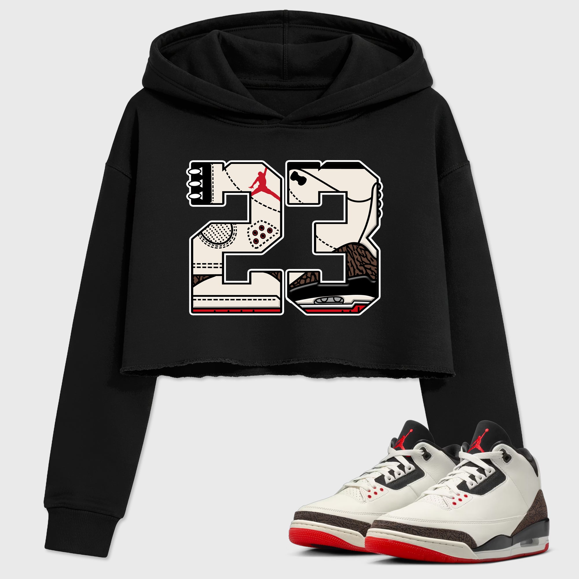 Sneaker match tees – Sneaker Tees To Match Air Jordan 3 World's Best Dad Shoes – 23 Crop T-Shirt Black 1