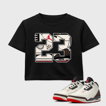 Sneaker match tees – Sneaker Tees To Match Air Jordan 3 World's Best Dad Shoes – 23 Crop T-Shirt Black 1