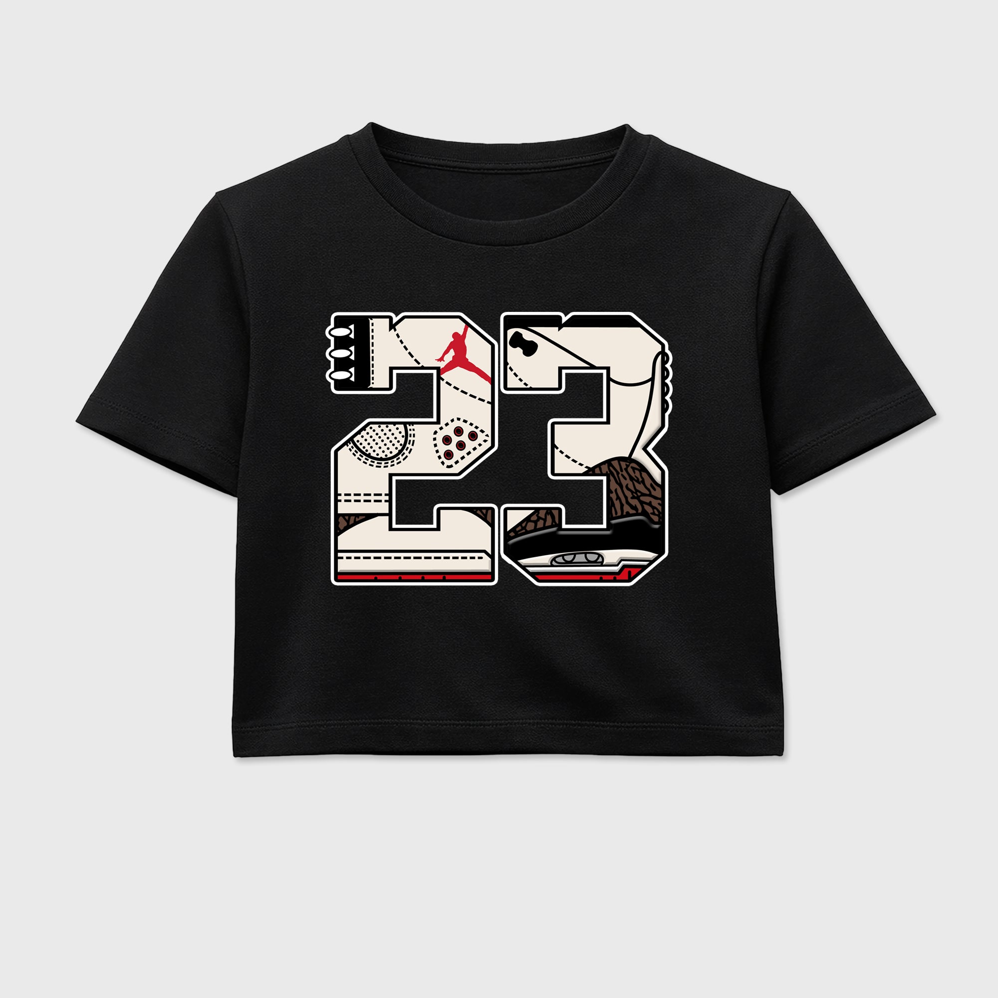 Sneaker match tees – Sneaker Tees To Match Air Jordan 3 World's Best Dad Shoes – 23 Crop T-Shirt Black 2