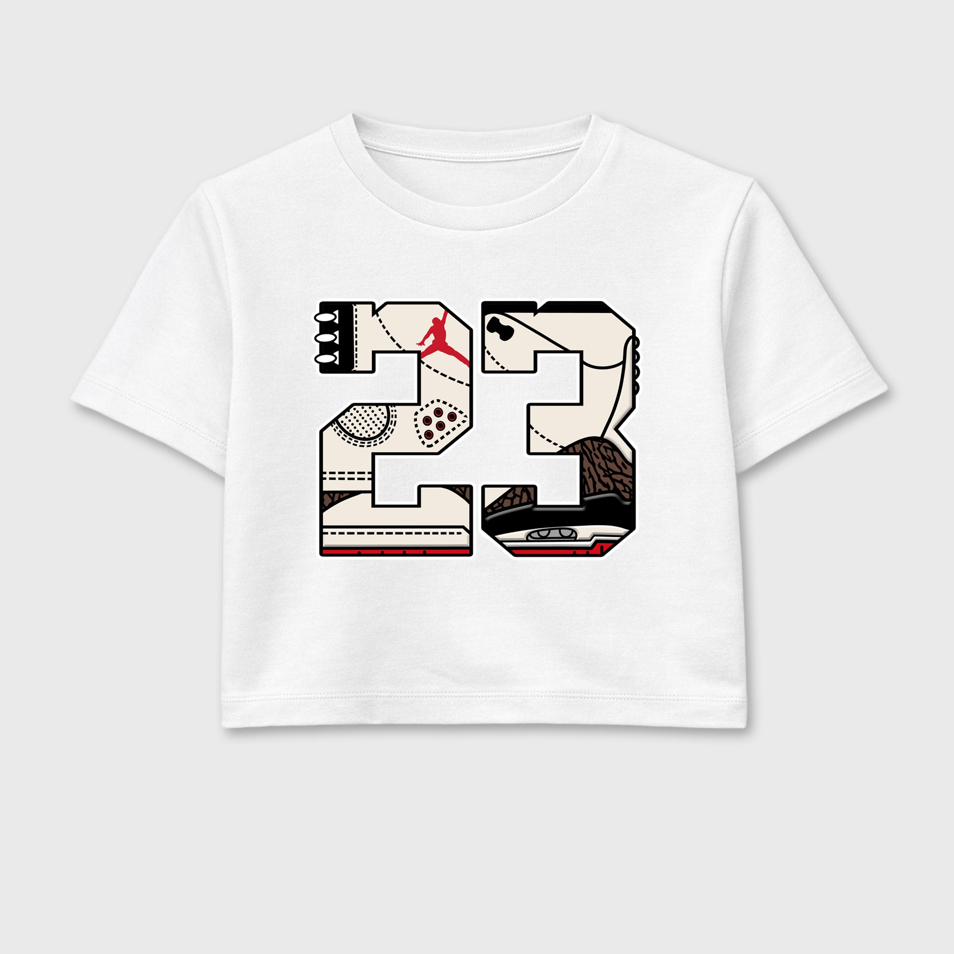 Sneaker match tees – Sneaker Tees To Match Air Jordan 3 World's Best Dad Shoes – 23 Crop T-Shirt White 2