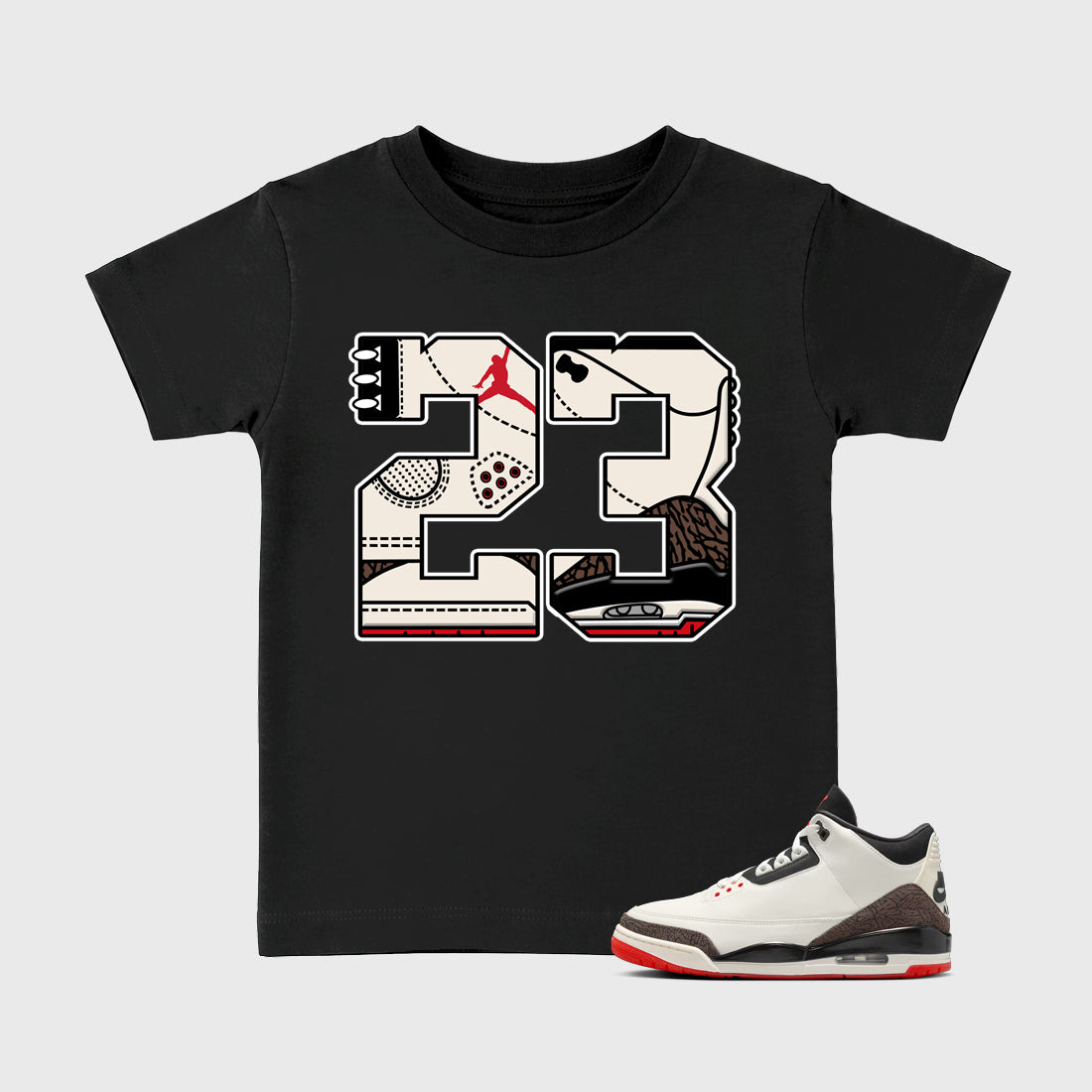 Sneaker match tees – Sneaker Tees To Match Air Jordan 3 World's Best Dad Shoes – 23 Kids T-Shirt Black 1