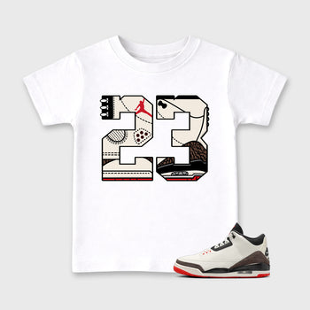 Sneaker match tees – Sneaker Tees To Match Air Jordan 3 World's Best Dad Shoes – 23 Kids T-Shirt White 1