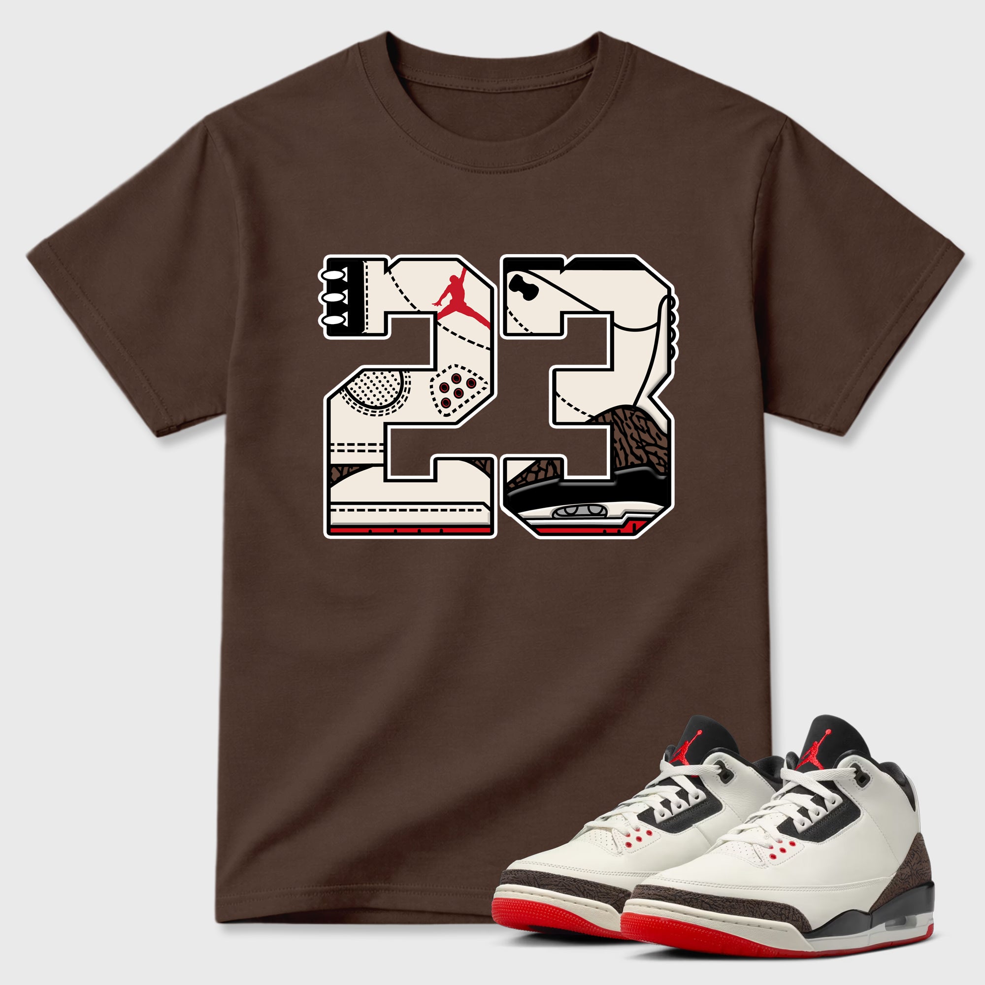 Sneaker match tees – Sneaker Tees To Match Air Jordan 3 World's Best Dad Shoes – 23 Tee Dark Chocolate 1