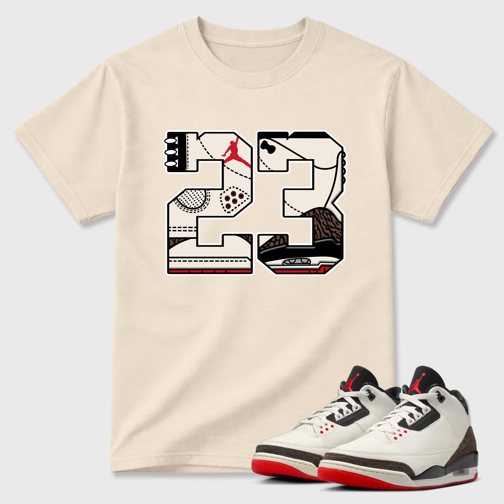 Sneaker match tees – Sneaker Tees To Match Air Jordan 3 World's Best Dad Shoes – 23 Tee Natural 1