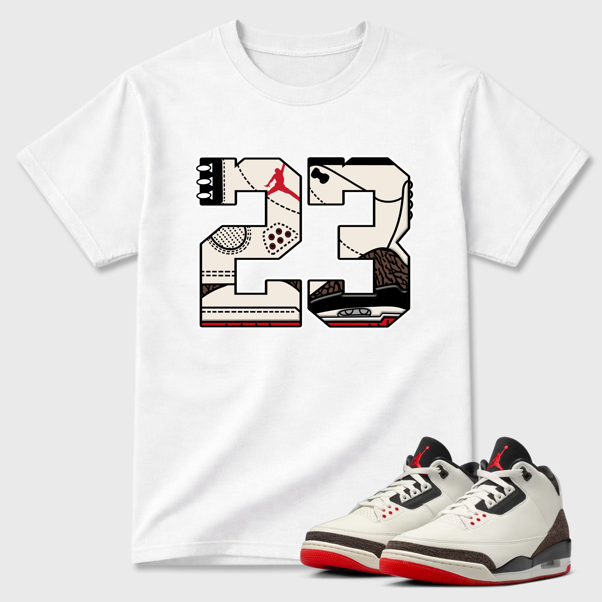 Sneaker match tees – Sneaker Tees To Match Air Jordan 3 World's Best Dad Shoes – 23 Tee White 1