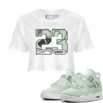 4s Abundance shirts to match jordans 23 sneaker match tees Air Jordan 4 Seafoam match shoes to clothes SNRT Sneaker Tees unisex cotton White 1 crop tee