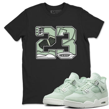 4s Abundance shirts to match jordans 23 sneaker match tees Air Jordan 4 Seafoam match shoes to clothes SNRT Sneaker Tees unisex cotton Black 1 shirts