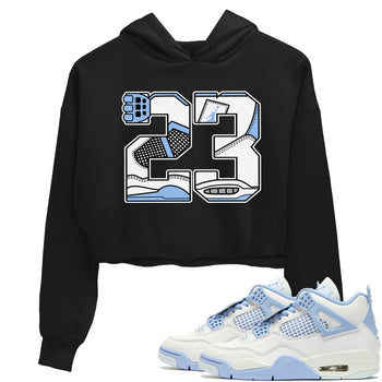 23 womens crop tee made to vibe with the Air Jordan 4 Aluminum sneakers — the perfect match in Black 1.