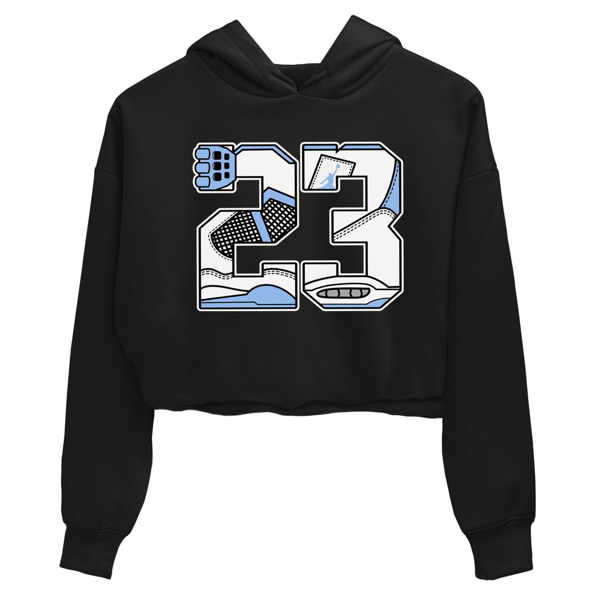23 womens crop tee made to vibe with the Air Jordan 4 Aluminum sneakers — the perfect match in Black 2.
