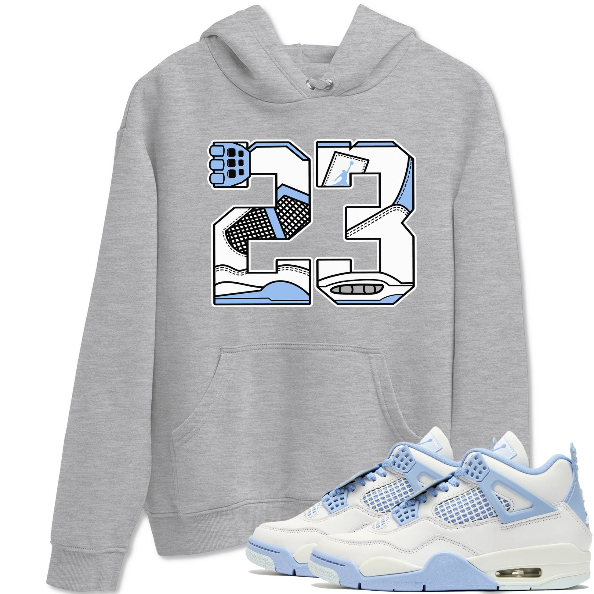 23 sneaker match t-shirt styled to complete your fit with the Air Jordan 4 Aluminum sneakers, shown in Heather Grey 1.