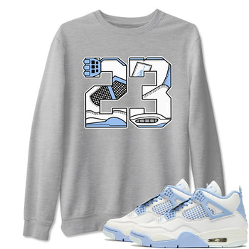 23 sneaker match t-shirt styled to complete your fit with the Air Jordan 4 Aluminum sneakers, shown in Heather Grey 1.