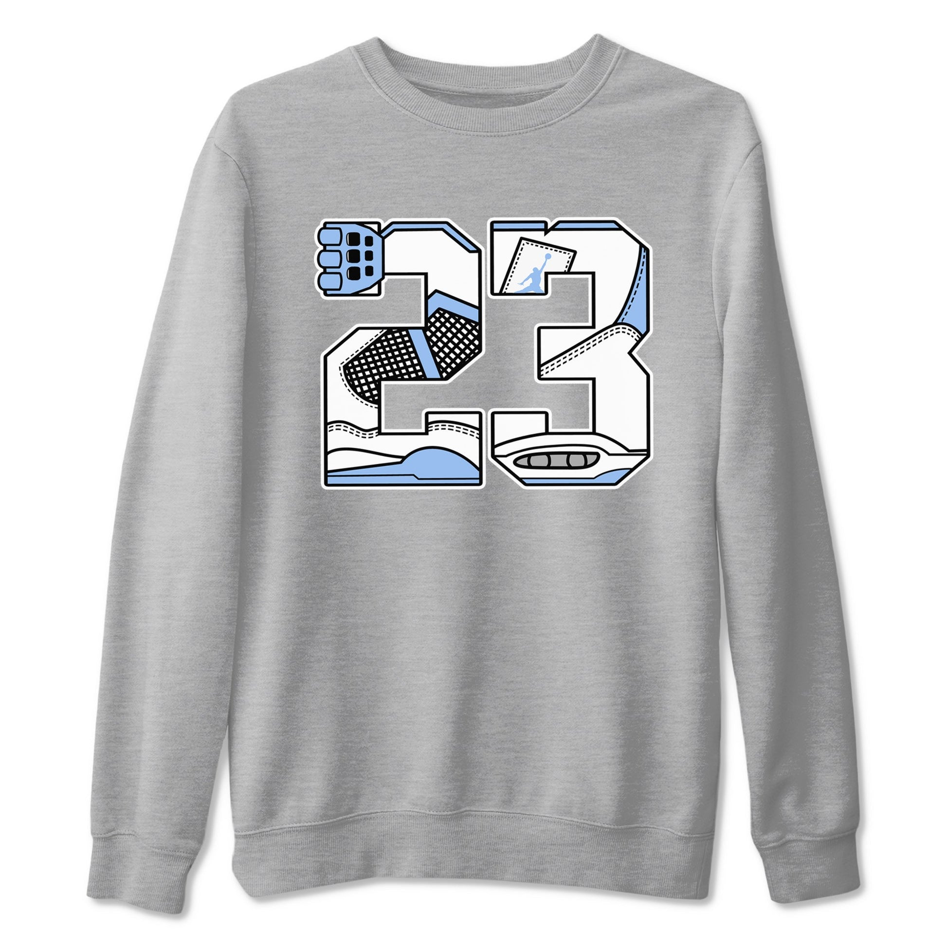 23 sneaker match t-shirt styled to complete your fit with the Air Jordan 4 Aluminum sneakers, shown in Heather Grey 2.