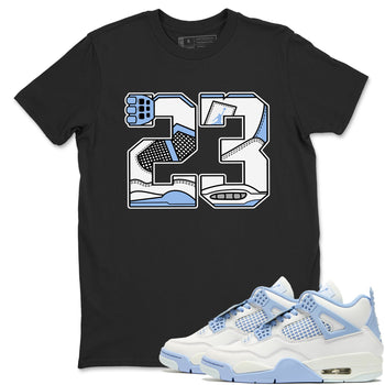 23 sneaker match t-shirt styled to complete your fit with the Air Jordan 4 Aluminum sneakers, shown in Black 1.