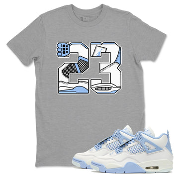 23 sneaker match t-shirt styled to complete your fit with the Air Jordan 4 Aluminum sneakers, shown in Heather Grey 1.