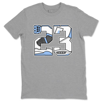 23 sneaker match t-shirt styled to complete your fit with the Air Jordan 4 Aluminum sneakers, shown in Heather Grey 2.
