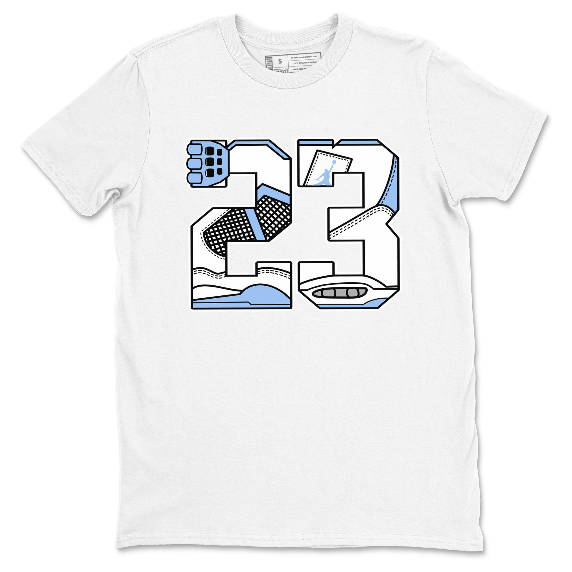 23 sneaker match t-shirt styled to complete your fit with the Air Jordan 4 Aluminum sneakers, shown in White 2.