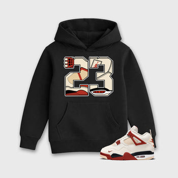 Sneaker match tees – Sneaker Tees To Match Air Jordan 4 Brick After Brick Shoes – 23 Kids T-Shirt Black 1