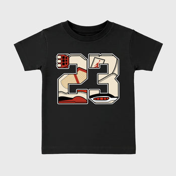 Sneaker match tees – Sneaker Tees To Match Air Jordan 4 Brick After Brick Shoes – 23 Kids T-Shirt Black 2