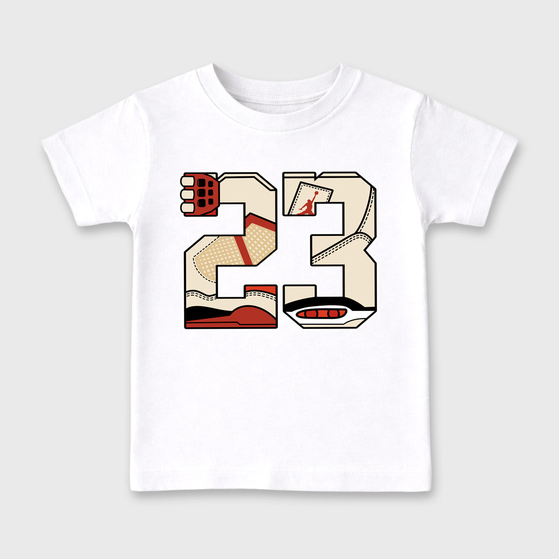 Sneaker match tees – Sneaker Tees To Match Air Jordan 4 Brick After Brick Shoes – 23 Kids T-Shirt White 2