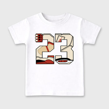 Sneaker match tees – Sneaker Tees To Match Air Jordan 4 Brick After Brick Shoes – 23 Kids T-Shirt White 2