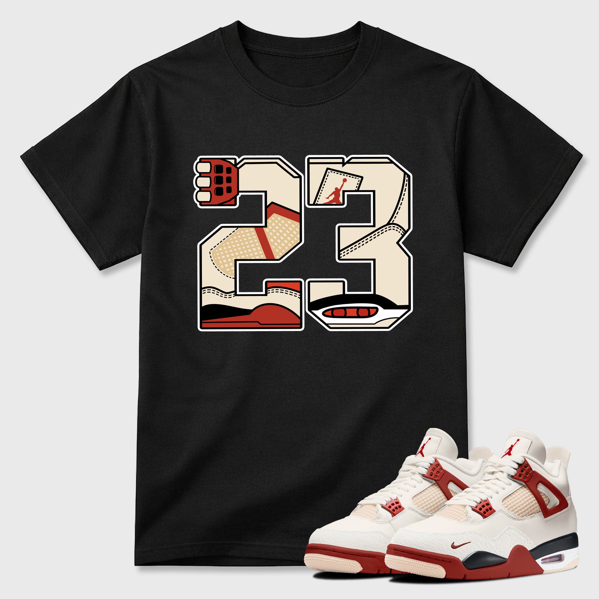 Sneaker match tees – Sneaker Tees To Match Air Jordan 4 Brick After Brick Shoes – 23 Tee Black 1