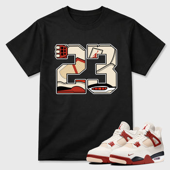 Sneaker match tees – Sneaker Tees To Match Air Jordan 4 Brick After Brick Shoes – 23 Tee Black 1
