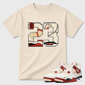 Sneaker match tees – Sneaker Tees To Match Air Jordan 4 Brick After Brick Shoes – 23 Tee Natural 1