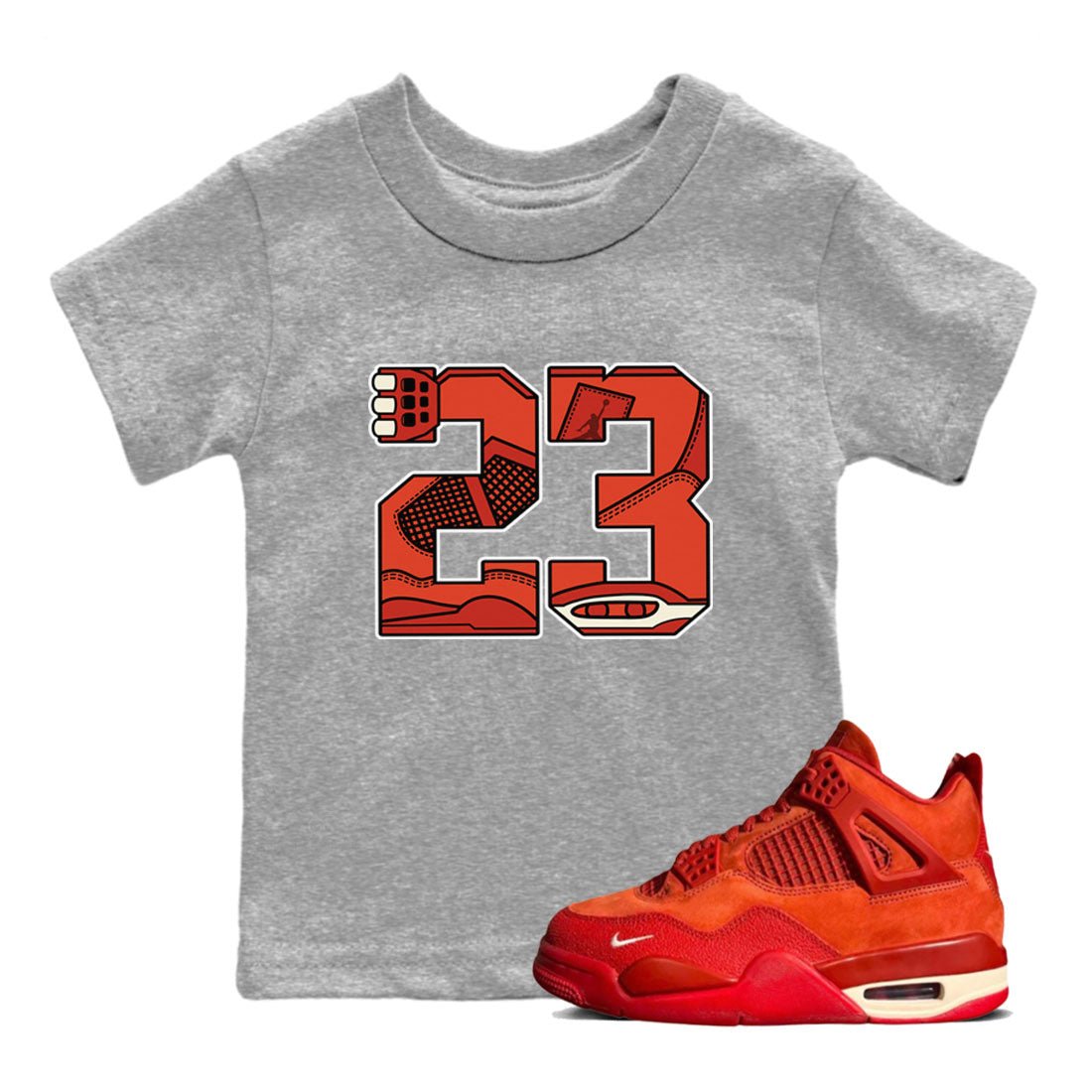 Nigel Sylvester x Air Jordan 4 Brick by Brick shirts to match jordans 23 sneaker match tees Air Jordan 4 Brick By Brick match shoes to clothes SNRT Sneaker Tees Youth Baby Heather Grey 1 tee