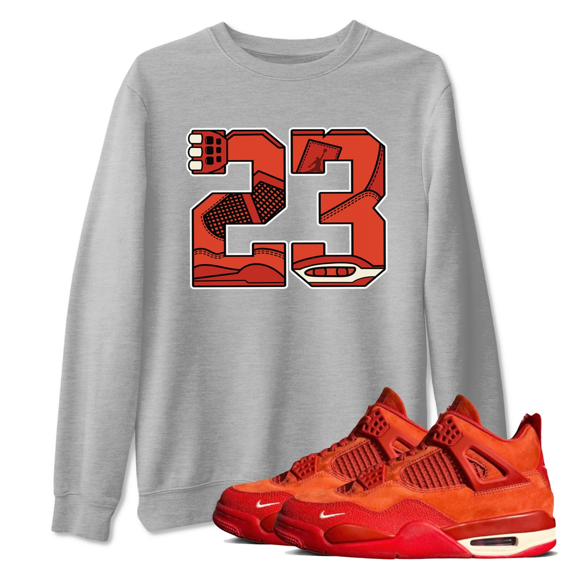 Nigel Sylvester x Air Jordan 4 Brick by Brick shirts to match jordans 23 sneaker match tees Air Jordan 4 Brick By Brick match shoes to clothes SNRT Sneaker Tees unisex cotton Heather Grey 1 shirts