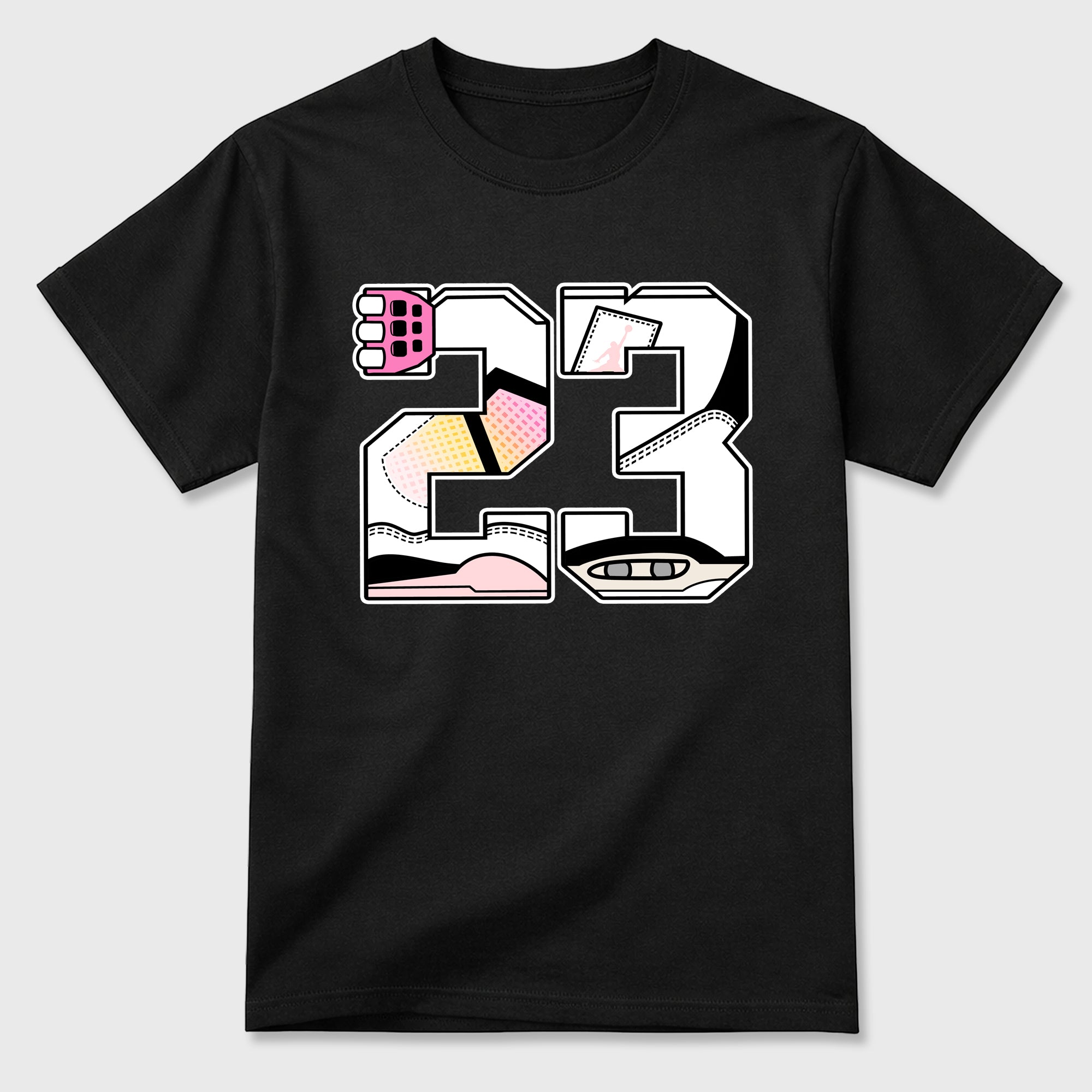 23 Graphic T-Shirt featuring original streetwear artwork designed to match the Air Jordan 4 Comic. Black 2 Graphic T-Shirt.