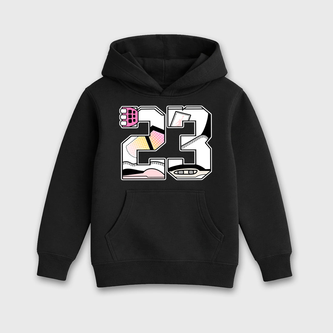 23 Baby & Kids Graphic Hoodie featuring original artwork designed to match the Air Jordan 4 Comic. Black 2 Kids Graphic Sweater.