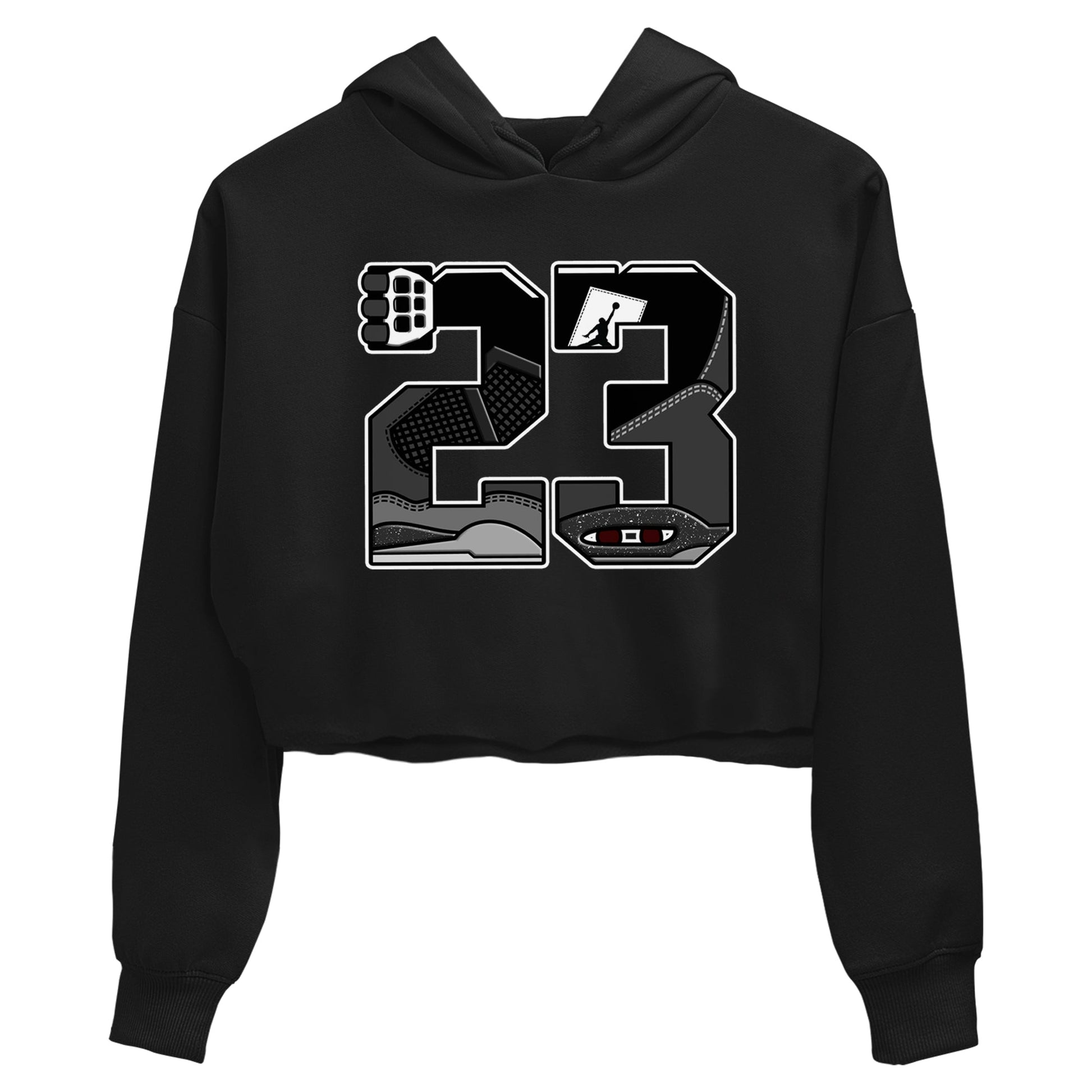 4s Fear shirts to match jordans 23 sneaker match tees Air Jordan 4 Retro Fear match shoes to clothes SNRT Sneaker Tees unisex cotton Black 2 crop tee