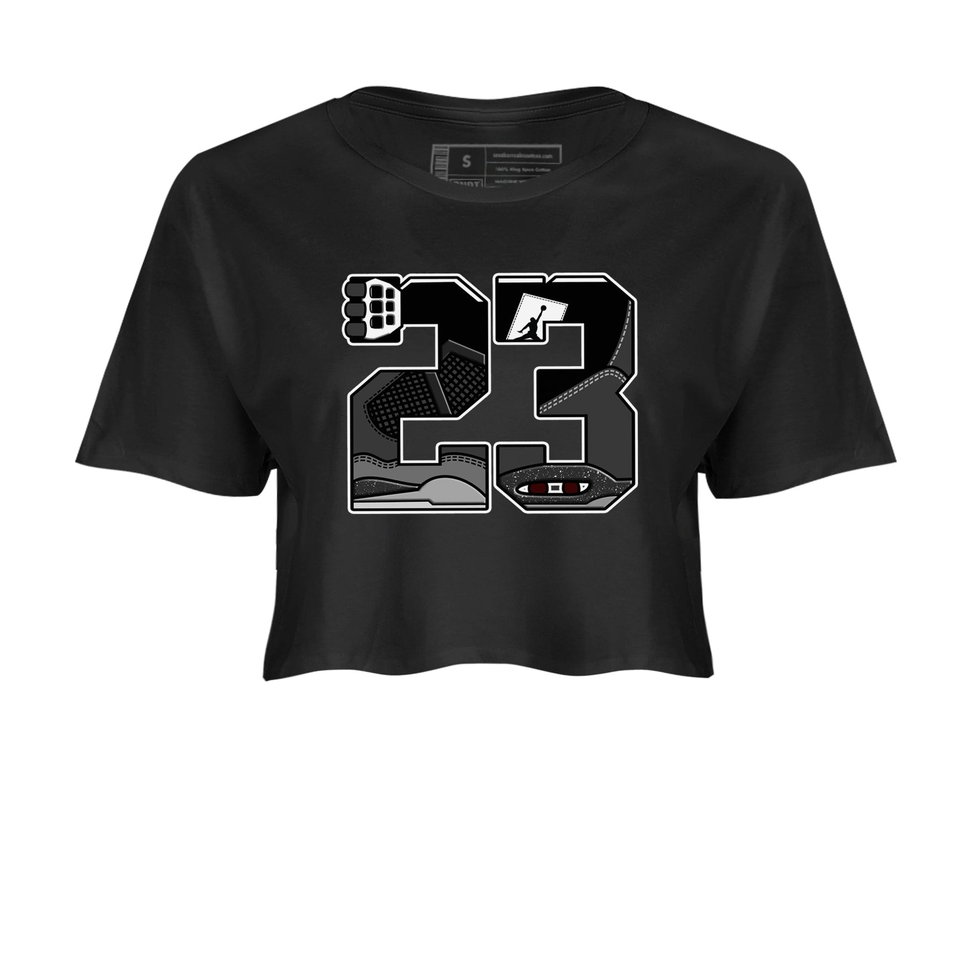 4s Fear shirts to match jordans 23 sneaker match tees Air Jordan 4 Retro Fear match shoes to clothes SNRT Sneaker Tees unisex cotton Black 2 crop tee