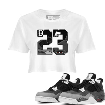 4s Fear shirts to match jordans 23 sneaker match tees Air Jordan 4 Retro Fear match shoes to clothes SNRT Sneaker Tees unisex cotton White 1 crop tee