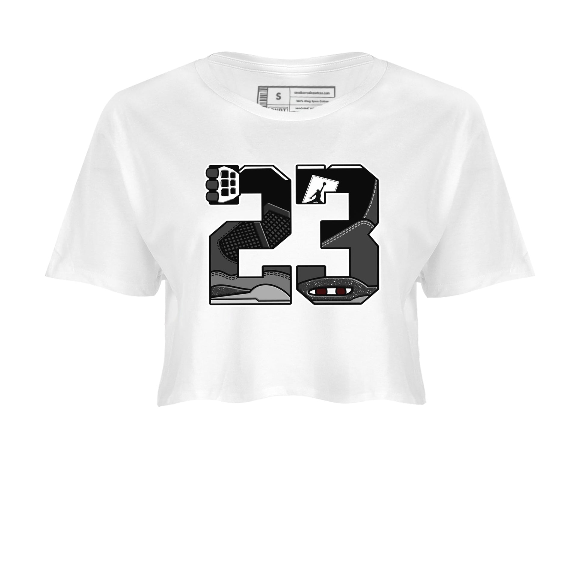 4s Fear shirts to match jordans 23 sneaker match tees Air Jordan 4 Retro Fear match shoes to clothes SNRT Sneaker Tees unisex cotton White 2 crop tee
