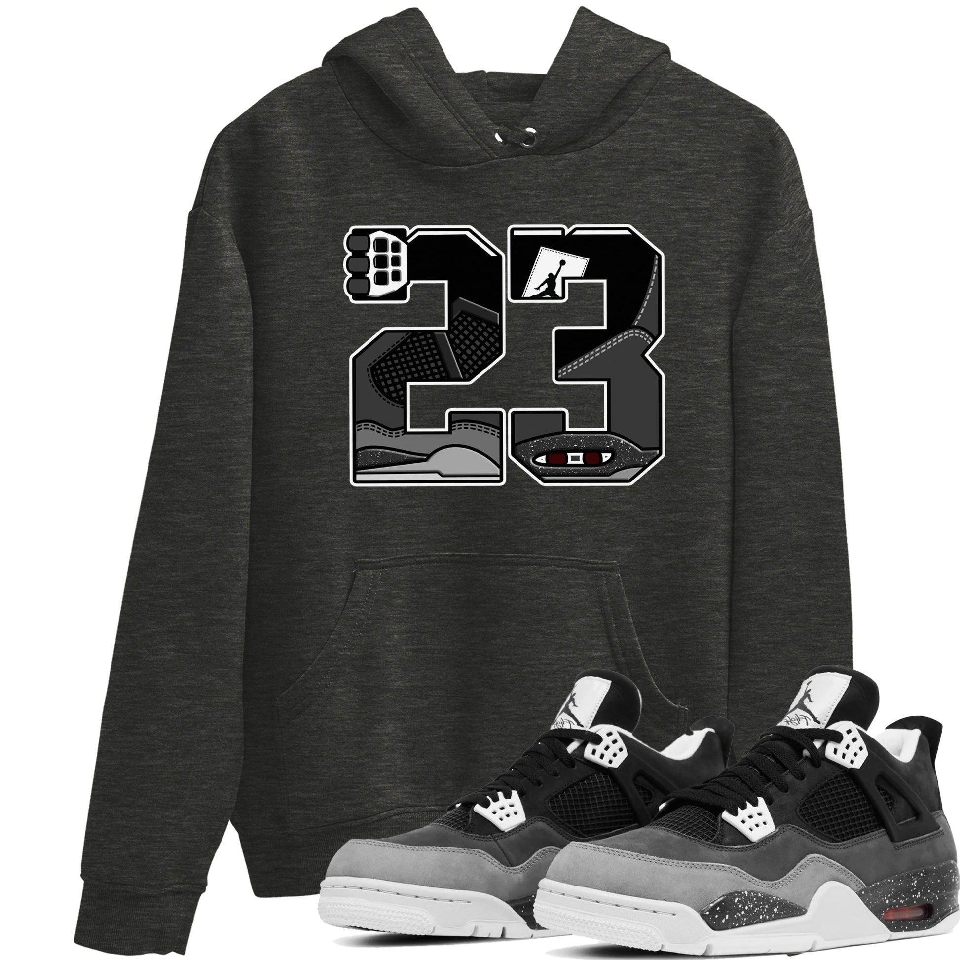 4s Fear shirts to match jordans 23 sneaker match tees Air Jordan 4 Retro Fear match shoes to clothes SNRT Sneaker Tees unisex cotton Charcoal Heather 1 shirts