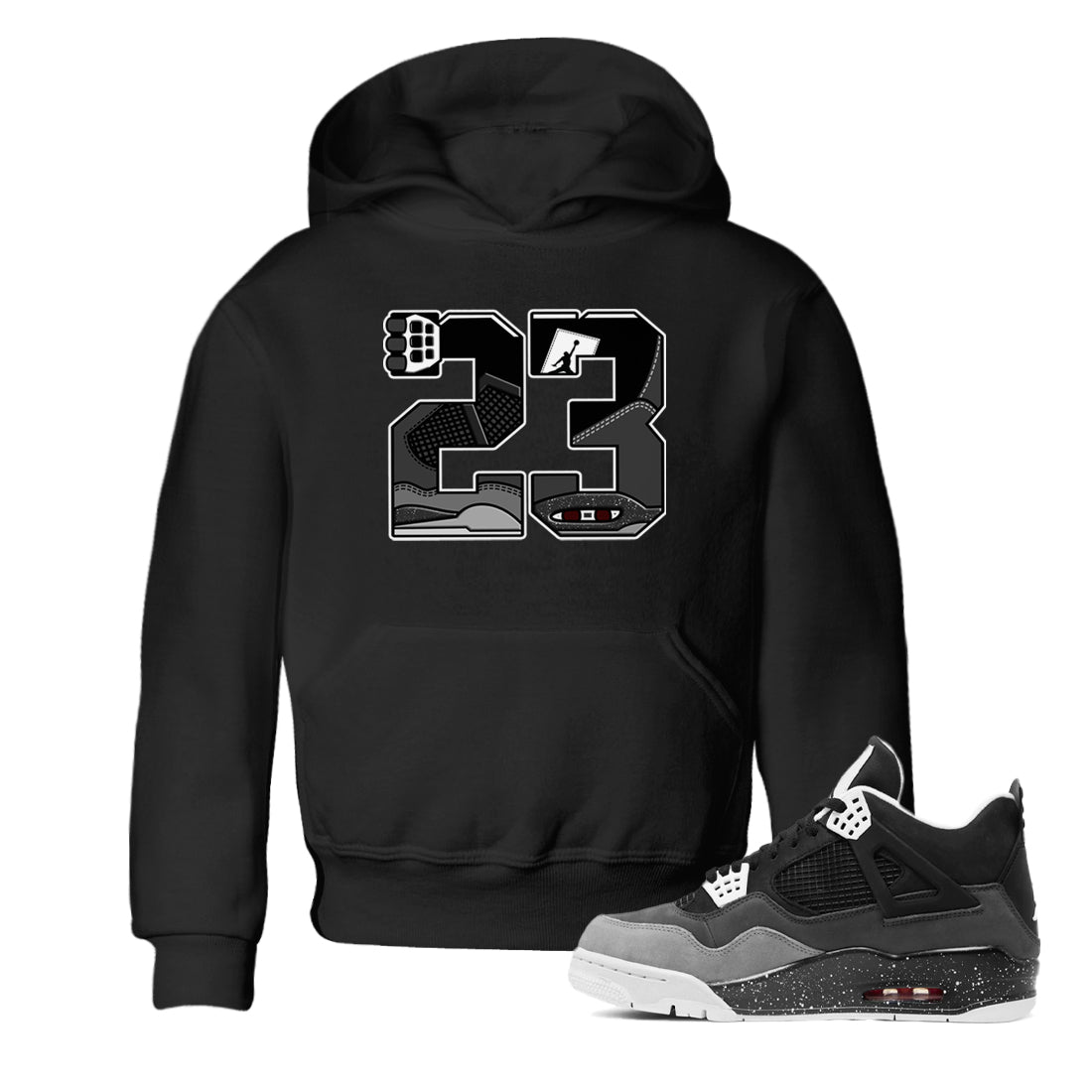 4s Fear shirts to match jordans 23 sneaker match tees Air Jordan 4 Retro Fear match shoes to clothes SNRT Sneaker Tees Youth Baby Black 1 tee