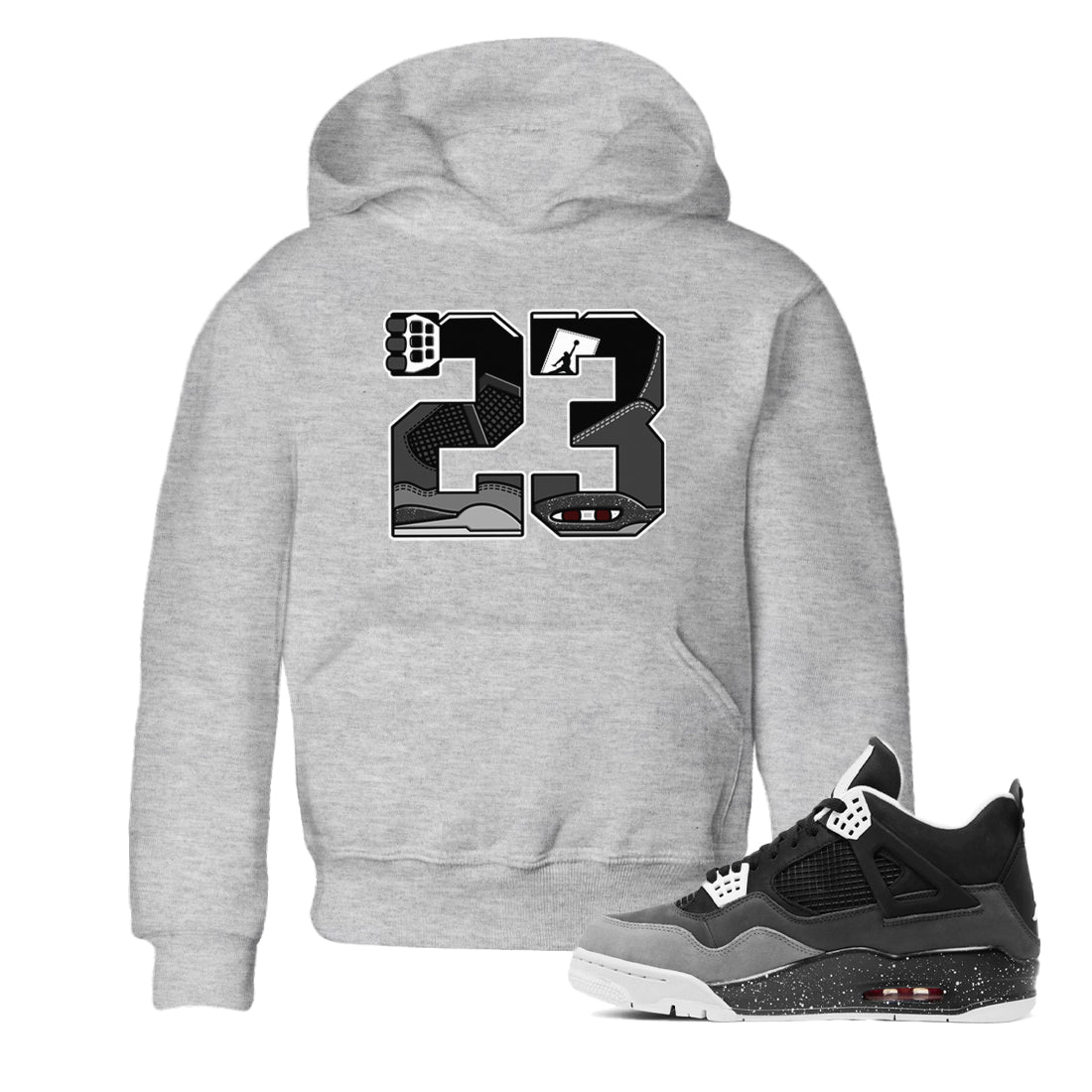 4s Fear shirts to match jordans 23 sneaker match tees Air Jordan 4 Retro Fear match shoes to clothes SNRT Sneaker Tees Youth Baby Heather Grey 1 tee