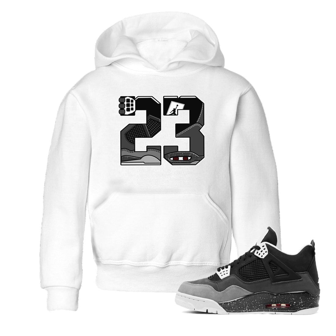 4s Fear shirts to match jordans 23 sneaker match tees Air Jordan 4 Retro Fear match shoes to clothes SNRT Sneaker Tees Youth Baby White 1 tee