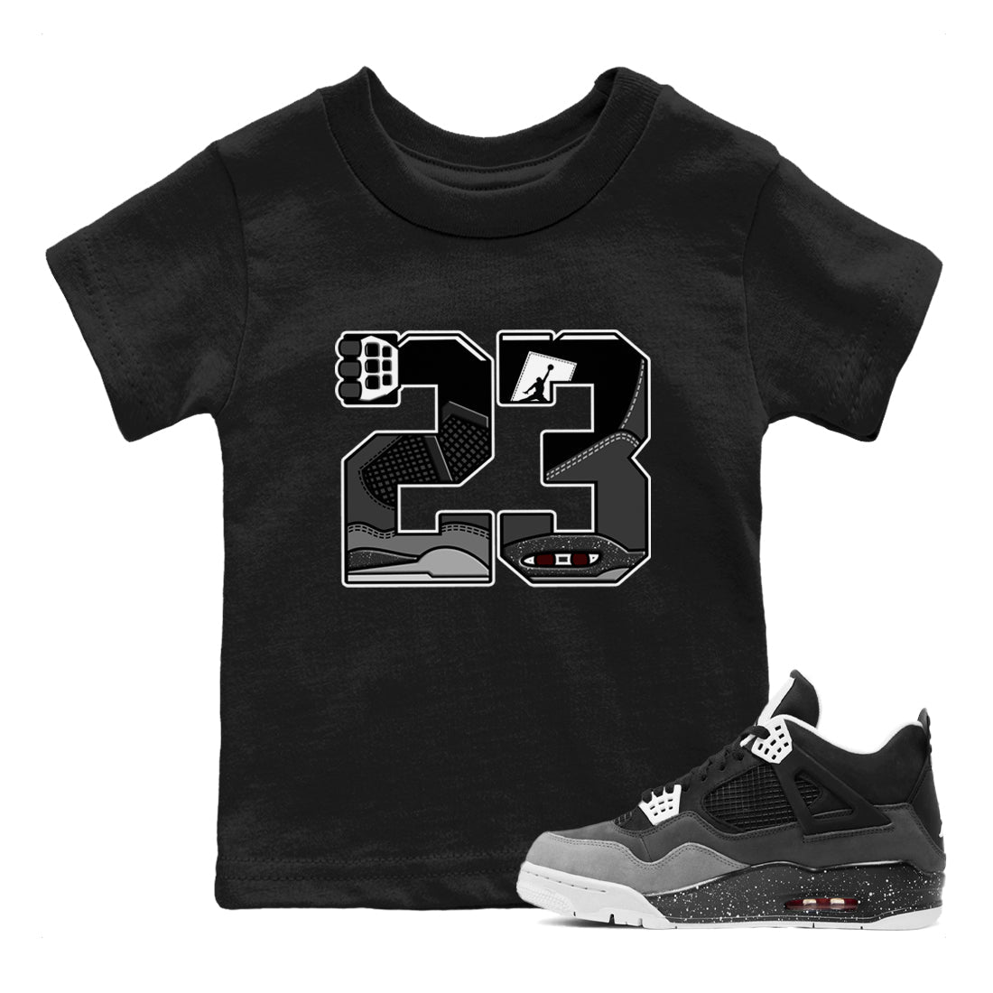 4s Fear shirts to match jordans 23 sneaker match tees Air Jordan 4 Retro Fear match shoes to clothes SNRT Sneaker Tees Youth Baby Black 1 tee