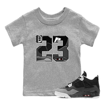 4s Fear shirts to match jordans 23 sneaker match tees Air Jordan 4 Retro Fear match shoes to clothes SNRT Sneaker Tees Youth Baby Heather Grey 1 tee