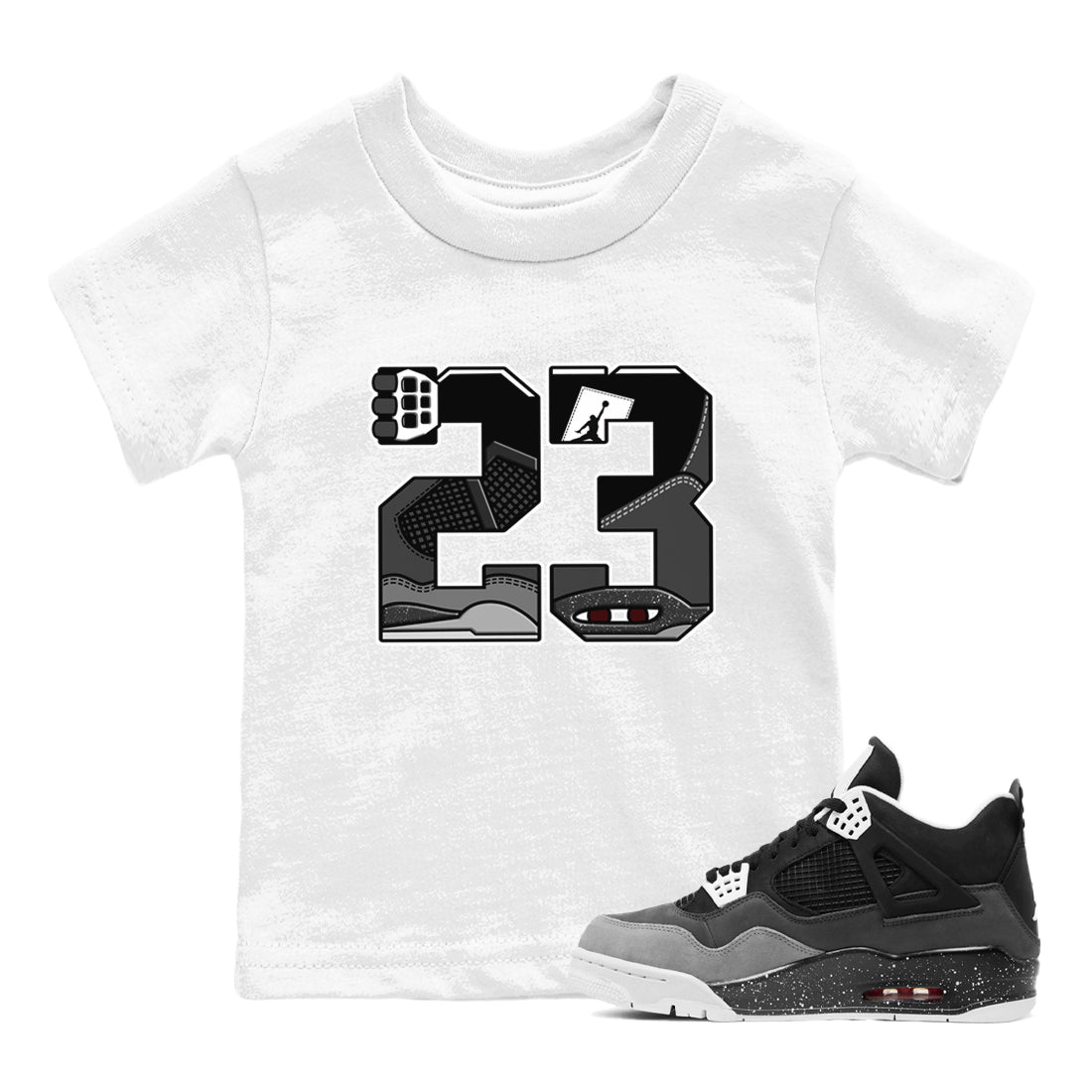 4s Fear shirts to match jordans 23 sneaker match tees Air Jordan 4 Retro Fear match shoes to clothes SNRT Sneaker Tees Youth Baby White 1 tee